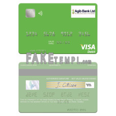 Gambia Arab Gambia Islamic Bank fake visa debit card photoshop template PSD