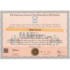 Gambia The University fake diploma photoshop template PSD