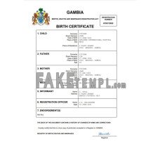 Gambia fake birth certificate Word and PDF template