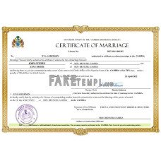 Gambia fake marriage certificate Word and PDF template