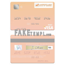 Georgia Bank of Georgia fake visa debit card photoshop template PSD