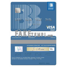 Georgia Basis Bank fake visa debit card photoshop template PSD