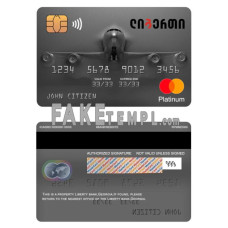 Georgia Liberty bank platinum fake mastercard photoshop template PSD