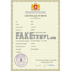 Georgia fake vital record birth certificate photoshop template PSD 