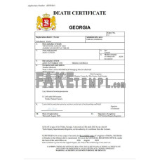 Georgia vital record fake death certificate Word and PDF template