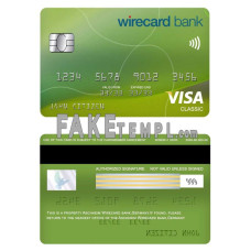 Germany Aschheim Wirecard bank fake visa classic card photoshop template PSD