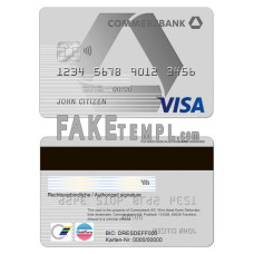 Germany Commerzbank fake visa card photoshop template PSD