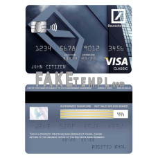 Germany Deutsche bank fake visa classic card photoshop template PSD