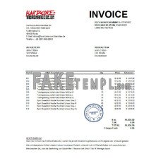 Germany Hardcore Merchandise fake Invoice Excel and PDF template