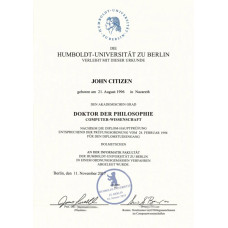 Germany Humboldt University fake diploma photoshop template PSD