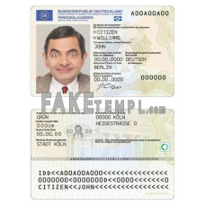 Germany fake identity card photoshop template PSD