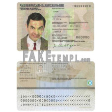 Germany fake identity card photoshop template PSD