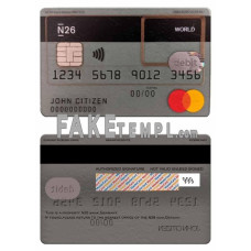 Germany N26 bank fake mastercard photoshop template PSD