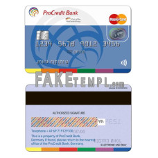 Germany ProCredit Bank fake mastercard credit card photoshop template PSD