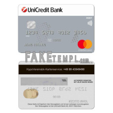 Germany UniCredit Bank fake mastercard credit card photoshop template PSD