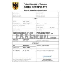 Germany fake birth certificate Word and PDF template