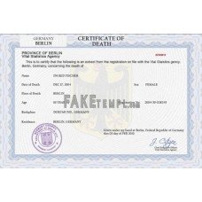 Germany fake death certificate photoshop template PSD 