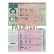 Germany fake driving license photoshop template PSD