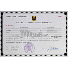 Germany fake marriage certificate photoshop template PSD 