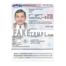 Germany fake residence permit card photoshop template PSD