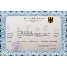 Germany fake vital record birth certificate photoshop template PSD