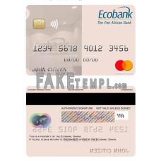 Ghana Ecobank Ghana fake mastercard photoshop template PSD