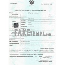 Ghana fake birth certificate photoshop template PSD 