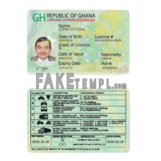 Ghana fake driving license photoshop template PSD