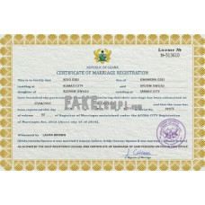 Ghana fake marriage certificate photoshop template PSD 