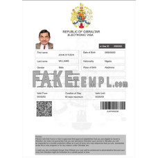 Gibraltar electronic visa fake travel visa photoshop template PSD