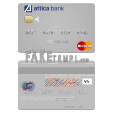 Greece Attica Bank fake mastercard credit card photoshop template PSD version 