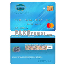 Greece National bank fake mastercard photoshop template PSD