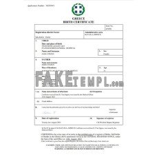 Greece fake birth certificate Word and PDF template