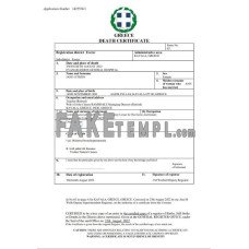 Greece fake death certificate Word and PDF template