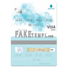 Grenada Republic Bank fake visa card photoshop template PSD