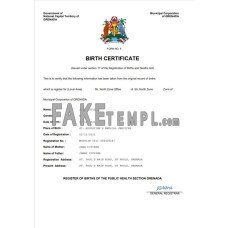 Grenada vital record fake birth certificate Word and PDF template