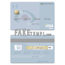 Guatemala Azteca Bank fake visa card photoshop template PSD