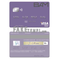 Guatemala Banco Agromercantil fake visa card photoshop template PSD