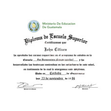 Guatemala Ministerio de Educación (MINEDUC) fake diploma photoshop template PSD