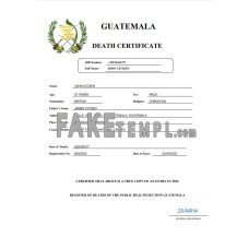 Guatemala fake death certificate Word and PDF template