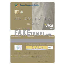 Guinea Banque Islmaique de Guinée fake visa card photoshop template PSD