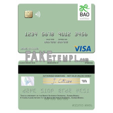 Guinea Bissau Banco Da Africa Ocidental fake visa card photoshop template PSD