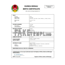 Guinea Bissau fake birth certificate Word and PDF template