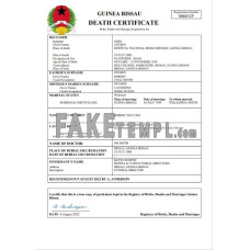 Guinea Bissau vital record fake death certificate Word and PDF template