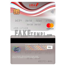 Guinea UBA bank fake mastercard photoshop template PSD