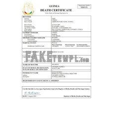 Guinea fake death certificate Word and PDF template