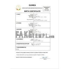 Guinea vital record fake birth certificate Word and PDF template