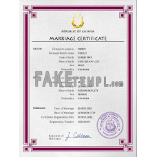 Guniea fake marriage certificate photoshop template PSD 