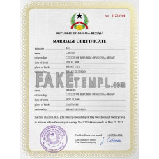 Guniea-Bissau fake marriage certificate photoshop template PSD 