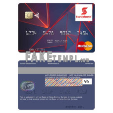 Guyana Bank of Nova Scotia fake mastercard credit card photoshop template PSD